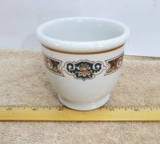 Vintage Sterling China Double Egg Cup Floral Scroll Pattern Vitrified !