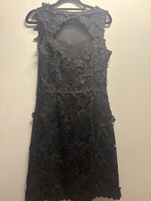 Black Miss Selfridge Dress Size 8 With Ruffle Effect At Chest