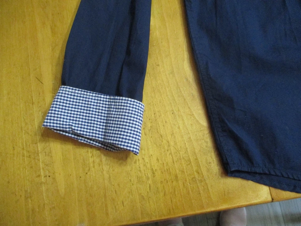 Nueva camisa con botones con puño abatible manga larga Brave Soul para hombre, azul marino, talla XL Foto 4 de 4