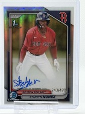2024 Bowman Chrome Prospects Starlyn Nunez CPA-SN 1st Bowman Auto Red Sox /499