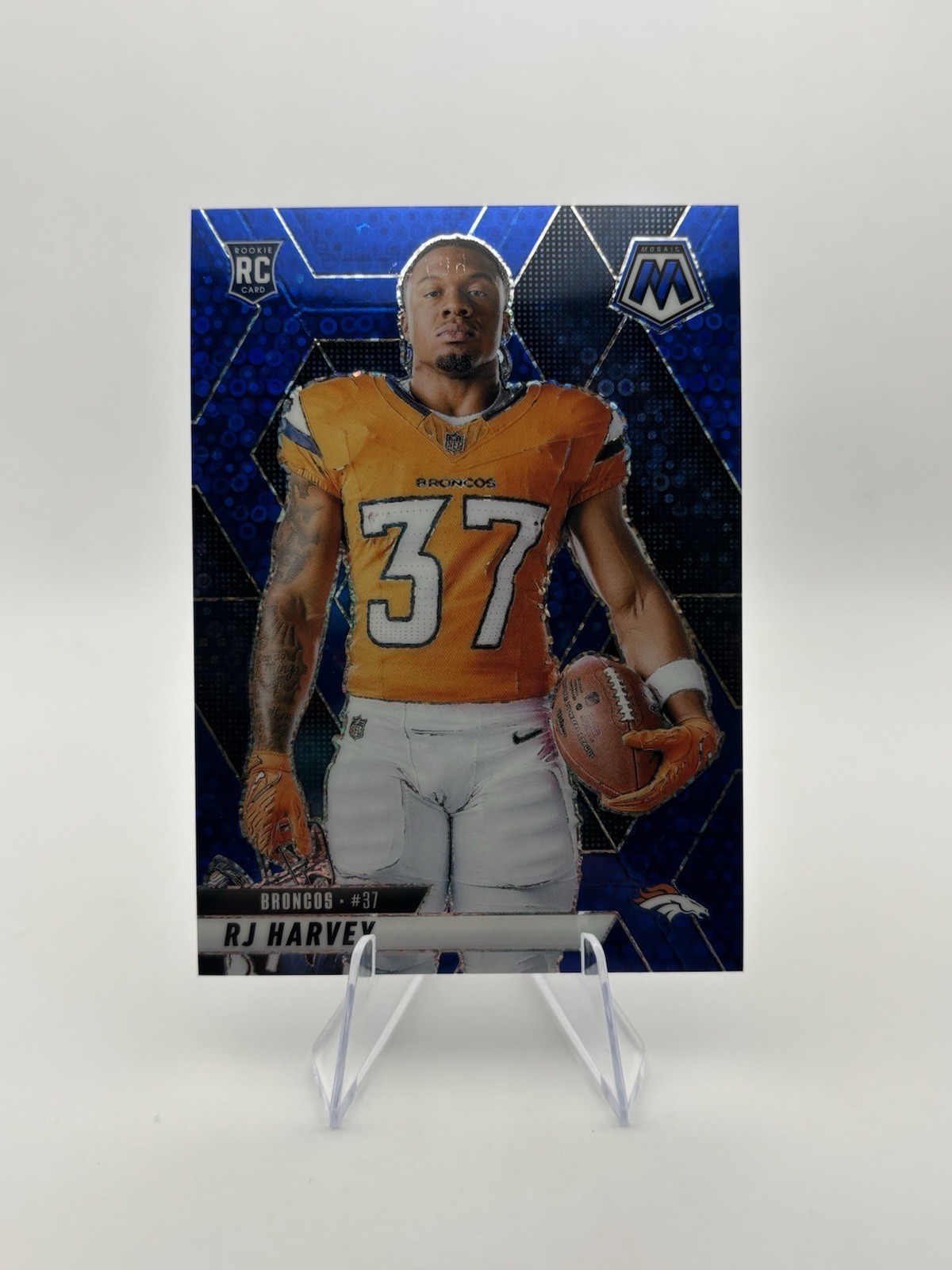 2025 Panini Mosaic - RJ Harvey Image Variation #284 Blue No Huddle /99 (RC)