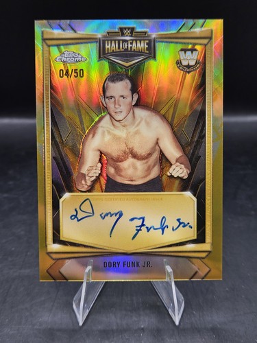 Dory Funk Jr. [Gold] #HOF-DF 2026 Topps Chrome WWE Hall Of Fame Autograph card