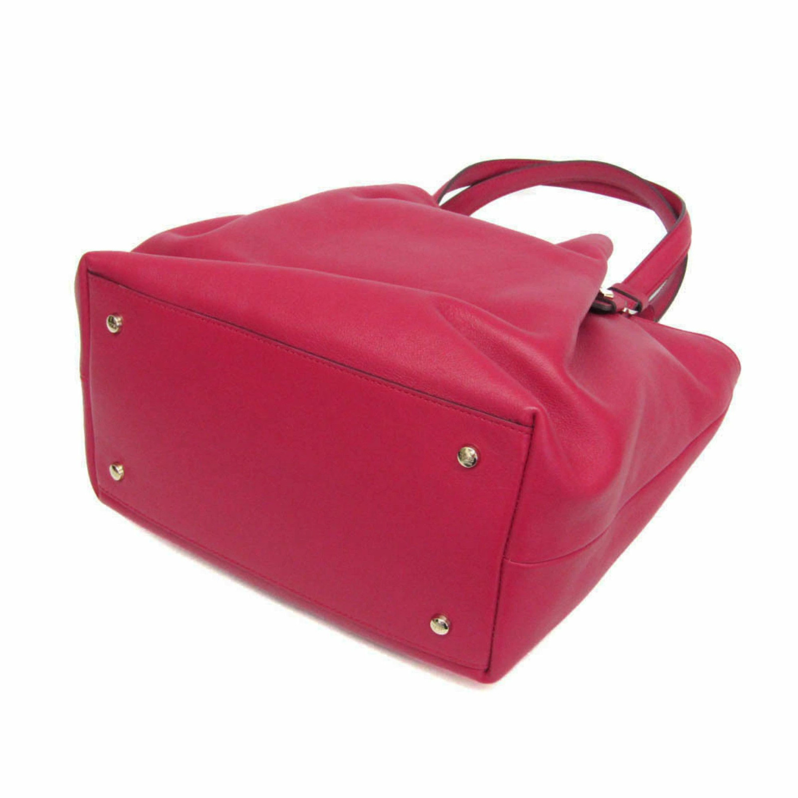 TOD’S Flower Bag Leather Tote Bag Pink Used image 3