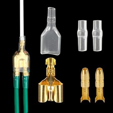50 Set Double Spade 2 to 1 Wire Connector 4mm Bullet Crimp Terminal Kit