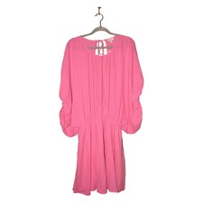 AERIE NEW $55 Pink Lightweight Cotton Dolman Sleeve Swim Cover Dress XXL