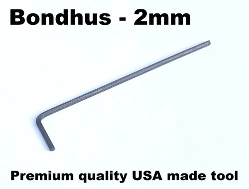 2mm Bondhus USA made 'L' type long Allen hex key metric H2 trade quality tool