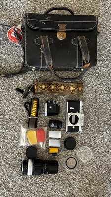 Vintage Original Nikon F - 35mm SLR Camera - Film Tested And Working HUGE KIT !!