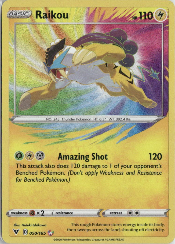 Raikou 050/185 Amazing Rare Vivid Voltage Pokemon Holo Near Mint
