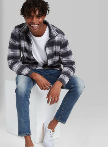 Men's Checked Full-Zip Fleece Jacket 