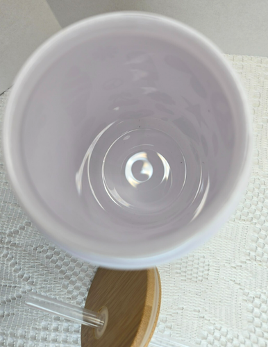 4th of July Red White & Blue America Theme White Glass Tumbler W/Bamboo Lid - Picture 8 of 8