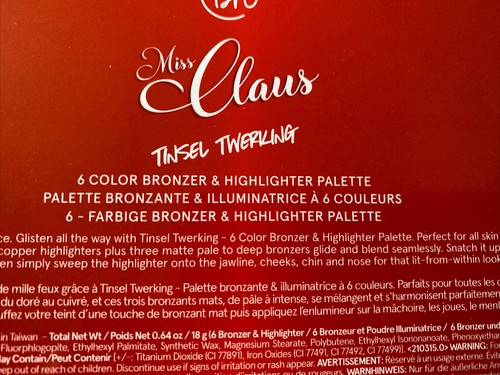 BH Cosmetics Miss Claus Tinsel Twerking Bronzer And Highlighter Palette New! - Picture 5 of 12