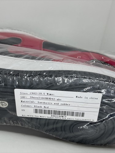 Scarpe da passeggio in pelle sintetica e gomma rosse e nere, donna 10,5 - Foto 3 di 4