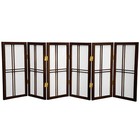 2 ft. Short Desktop Double Cross Shoji Screen - Walnut - 6 Panels
