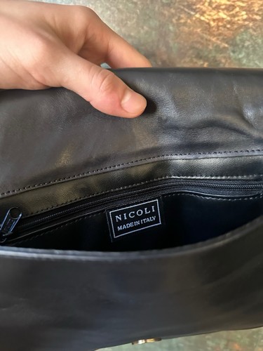 Black leather bag by NICOLI (made in Italy) - Picture 6 of 7