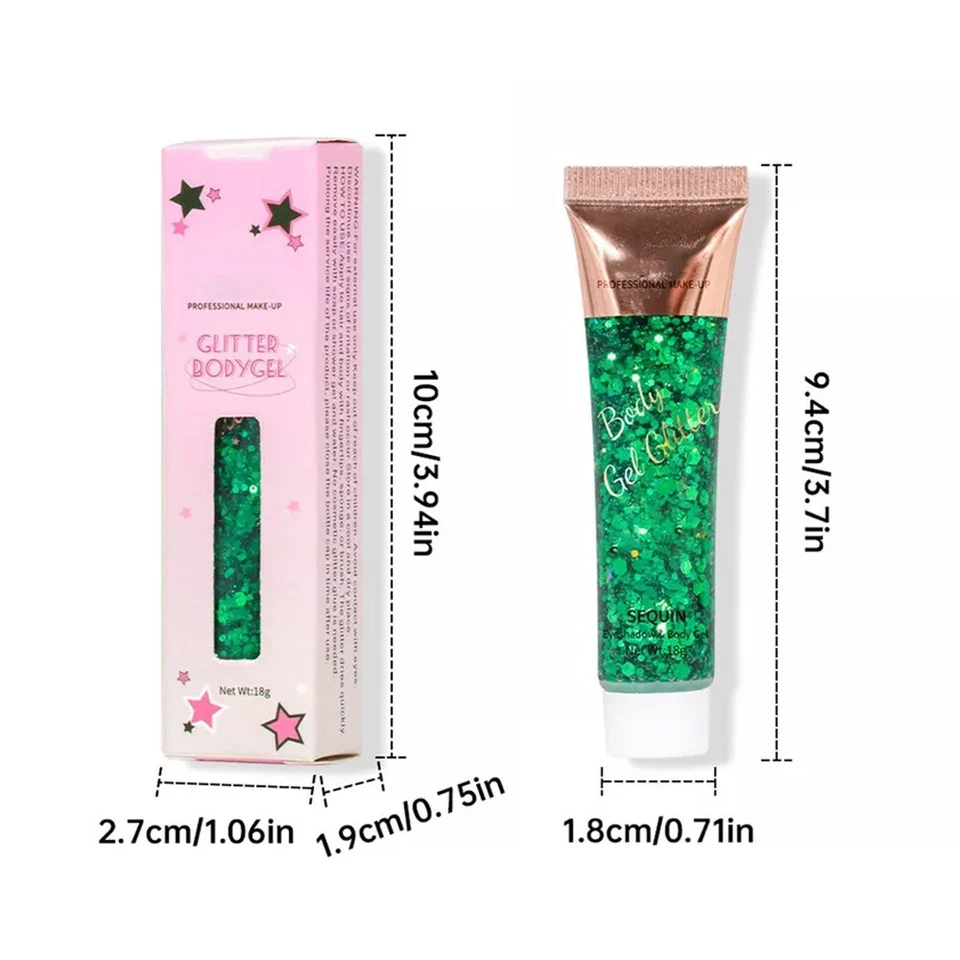 Face Glitters Body Gel Sequins Liquid Eyeshadow Chunky Glitter For Face Hair ♪ - Image 4 of 4