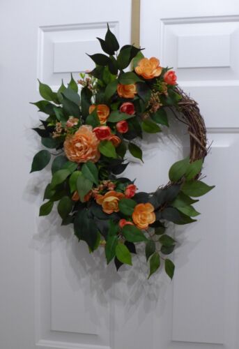 Spring Artificial Floral Grapevine Wreath, New