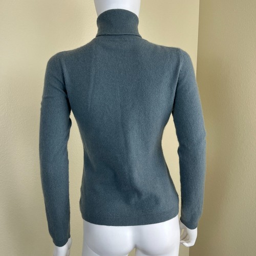 Garnet Hill Damen Gr. XS Blau Essential Kaschmir Rollkragen Pullover Minimal - Bild 4 von 14