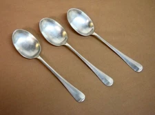 3 Cooper Bros. Queen Anne Stainless Vegetable Serving Spoons, 8", satin, England