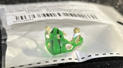 Mr. Frog Faux Jade Ring mit 2 schwarzen Streifen, Gr. 7 grüner Farbton