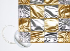 CANVAS GRIP 12' X 20' Silver  Gold Checkerboard - Overhead