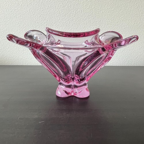 Viking Glass Epic Lilac Crimped Bowl Pink Flower-Shaped 4-Foil Bowl - Picture 3 of 7