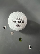 LOGO GOLF BALL-RARE ORIGINAL TEQUILA PATRON TEXT WITH BLACK LOGO PROV BALL
