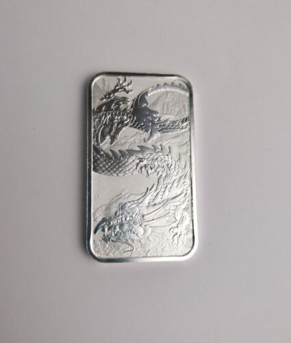 2023 Dragon  1 oz 9999 Fine Silver Coin Bar In Capsule BU UK Seller Dr3 - Picture 1 of 3