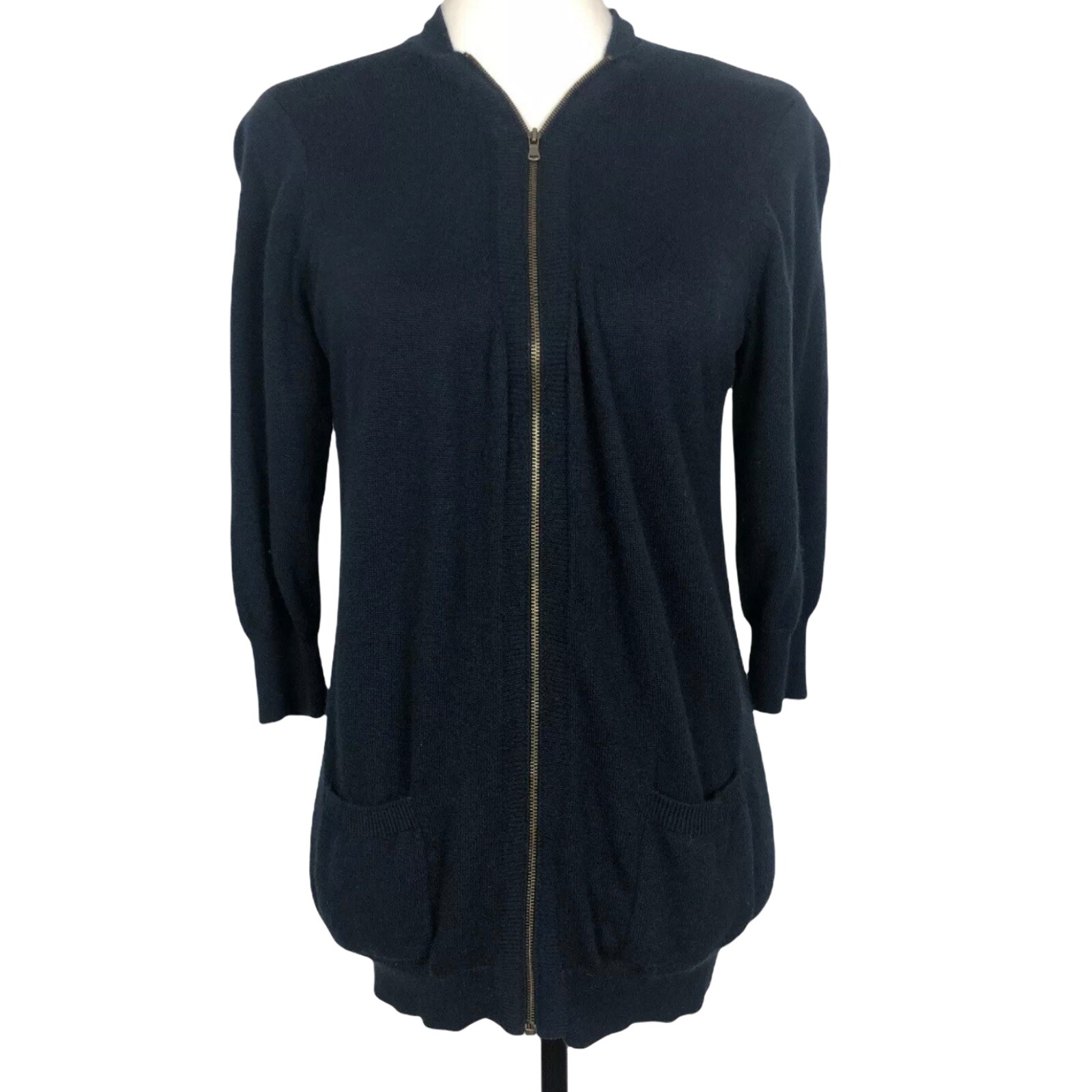 Sandro Ladies Navy Blue Zip Cardigan 3 