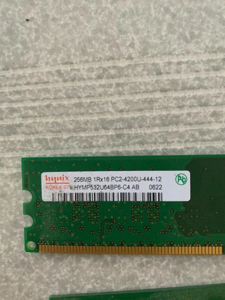 2x 256MB Hynix DDR2-533 RAM PC2-4200U CL4 1Rx16 HYMP532U64BP6-C4 AB-A Memory - Image 3 of 3