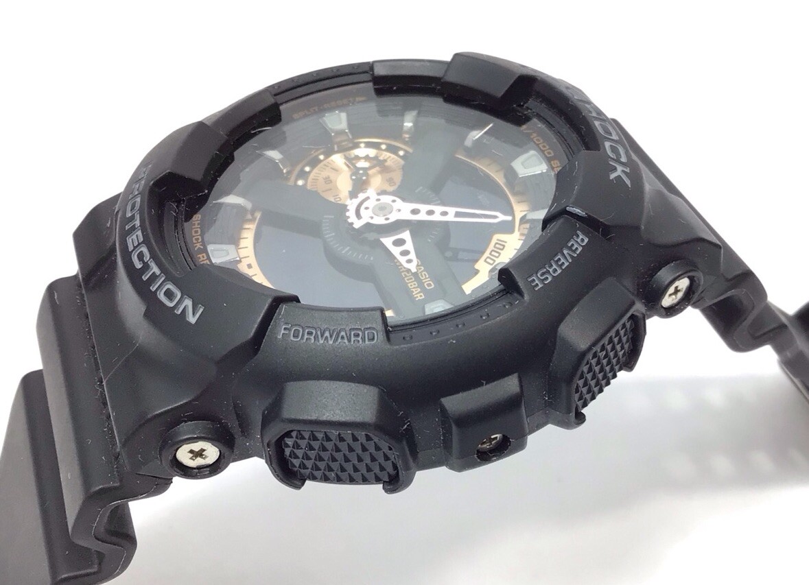 Casio G Shock WR20bar 5146 GA-110GB Black Gold Watch | eBay