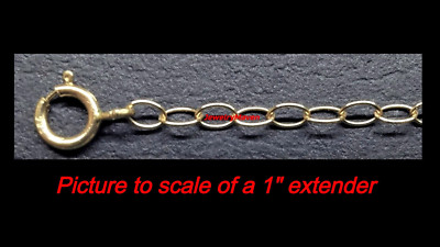 14k 2mm Cable Solid Yellow Gold 5mm Spring Ring Clasp 2'' Chain Extender Safety