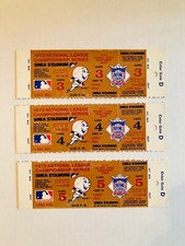 NEW YORK METS 1973 NATIONAL LEAGUE CHAMPIONSHIP TICKET PROOF LOT (3) SHEA 