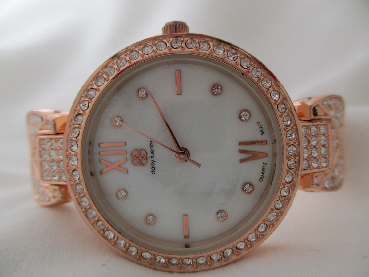 Daisy Fuentes Rose Gold Tone and Crystal Watch Vintage Daisy Fuentes Rose Gold Watch – Box & Papers  main image 4