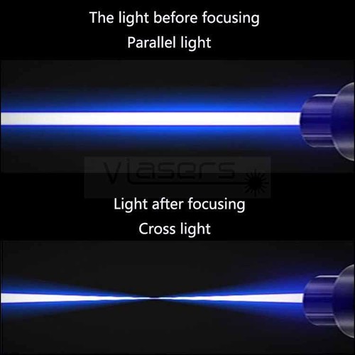 Puntatori laser blu messa a fuoco regolabile 450nm luce fascio visibile - Foto 10 di 11