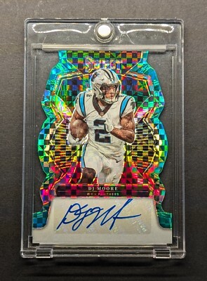 D.J. MOORE Auto 2022 Select Green Die-Cut Power Prizm SSP /5