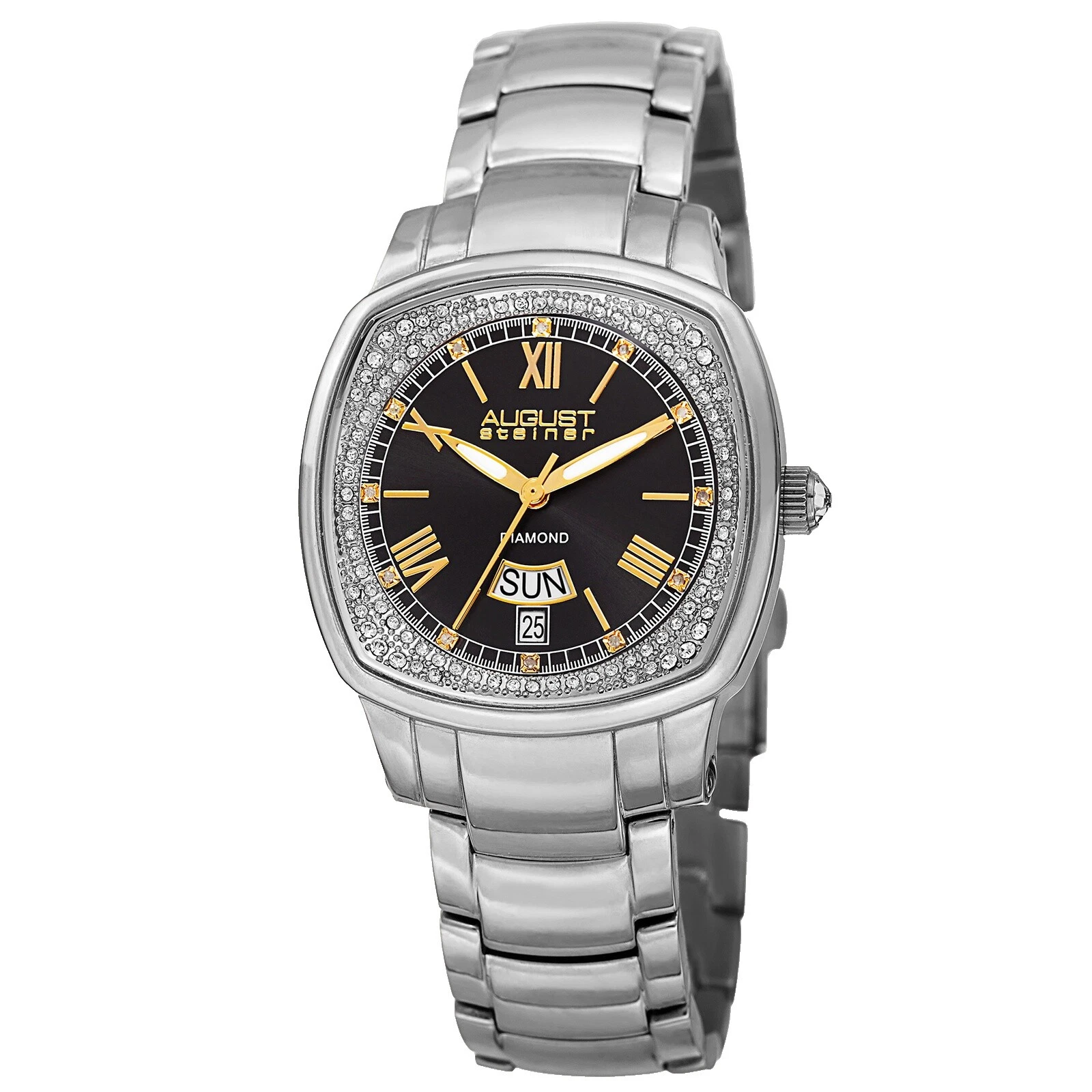 August Steiner Stainless Steel Band Wristwatches