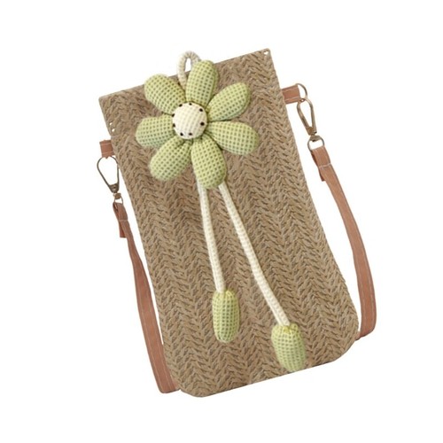 Women Straw Shoulder Bag Handwoven Beach Bag Handbag and Purse Crossbody Bag - Picture 12 of 12
