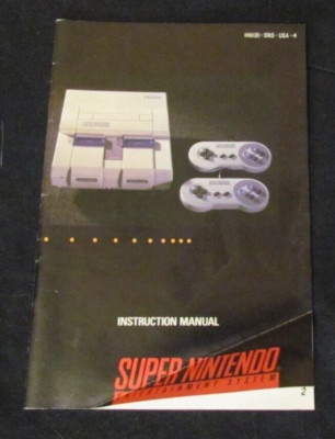 Super Nintendo Entertainment System SNES Instruction Manual Booklet ONLY