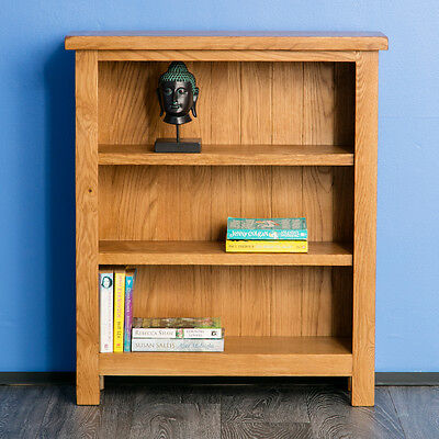 Surrey Oak Small Bookcase / Solid Wood Low Bookcase ...