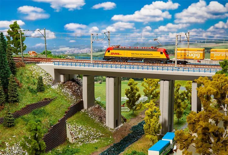 Pont Ferroviaire Faller 222576 échelle N - Avec Arcade Inférieure, 282x32x52 Mm