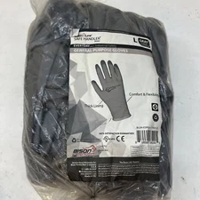 SAFE HANDLER BLSH-ESRG-17GY Nitrile Firm Grip Work Gloves,Gray (12-Pack) Large