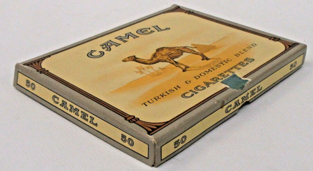 $2.50 off camel cigarettes rare vintage flat 50 CAMEL CIGARETTES pocket tobacco BOX High Grade EMPTY *