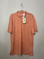 Tommy Bahama Mens size Small Delray Frond Polo Daytona Peach NWT