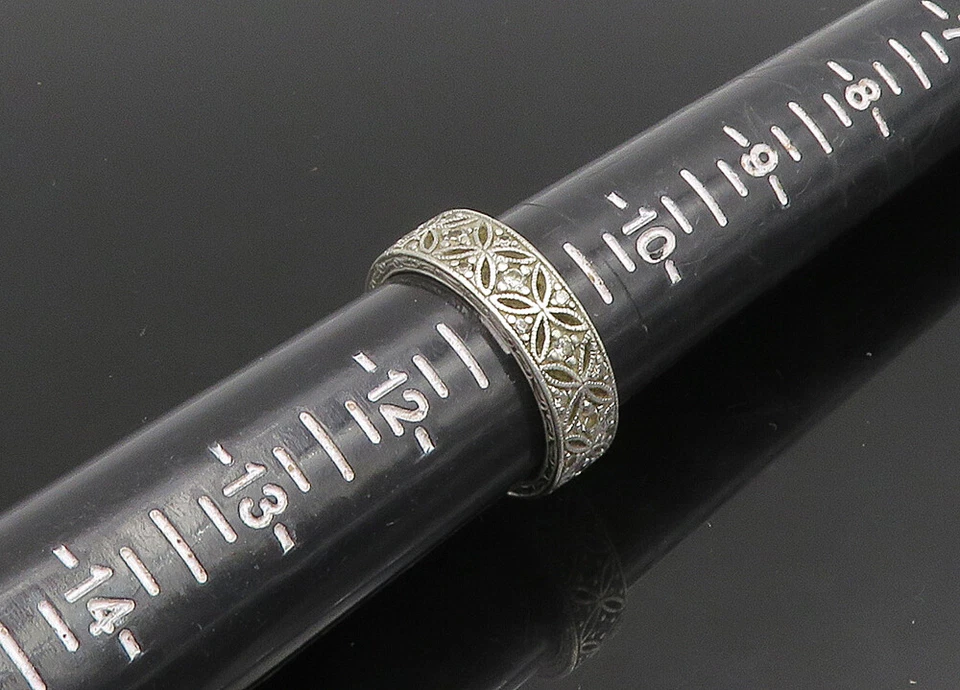 Anillo TACORI 925 Plata Vintage Topacio Floral Vid Banda Grande Talla 11 RG23464 Foto 2 de 4