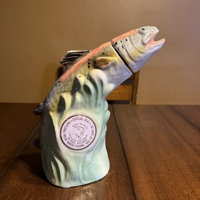 Vintage 1976 Jim Beam Trout Fish Decanter Wisconsin Fishing Hall