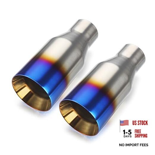 Burnt Exhaust Tip 2.5" Inlet to 4" Outlet 9" Long Exhaust Blue