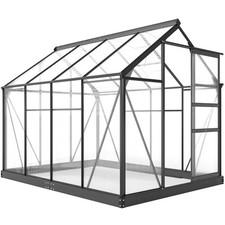 Outsunny 6x8ft Walk-In Polycarbonate Greenhouse Plant Grow Galvanized Aluminium