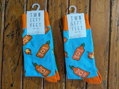Two Left Feet Sock Co Big Feet Hey Hot Stuff W 10-12.5 M8.5-13 Hot Sauce Socks
