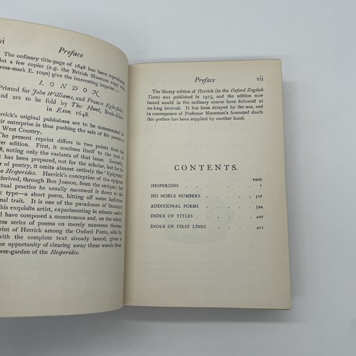 The Poetical Works Of Robert Herrick Oxford University Press HB/DJ 1951 - Imagen 13 de 20