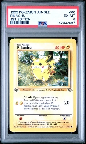1999 POKEMON JUNGLE 1ST ED #60 PIKACHU PSA 6